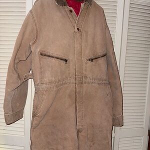 Carhartt Brown Field Coveralls with Red Lining